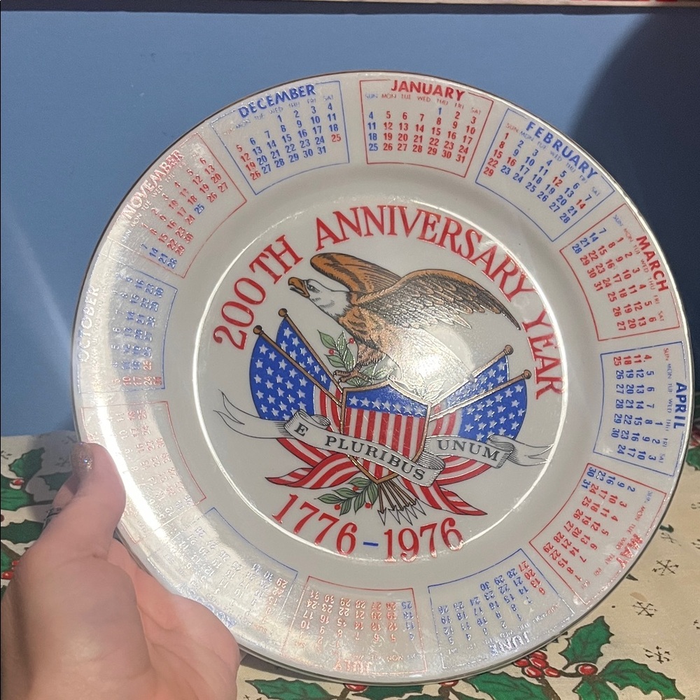 Bicentennial Commemorative Plate with Eagle Design
